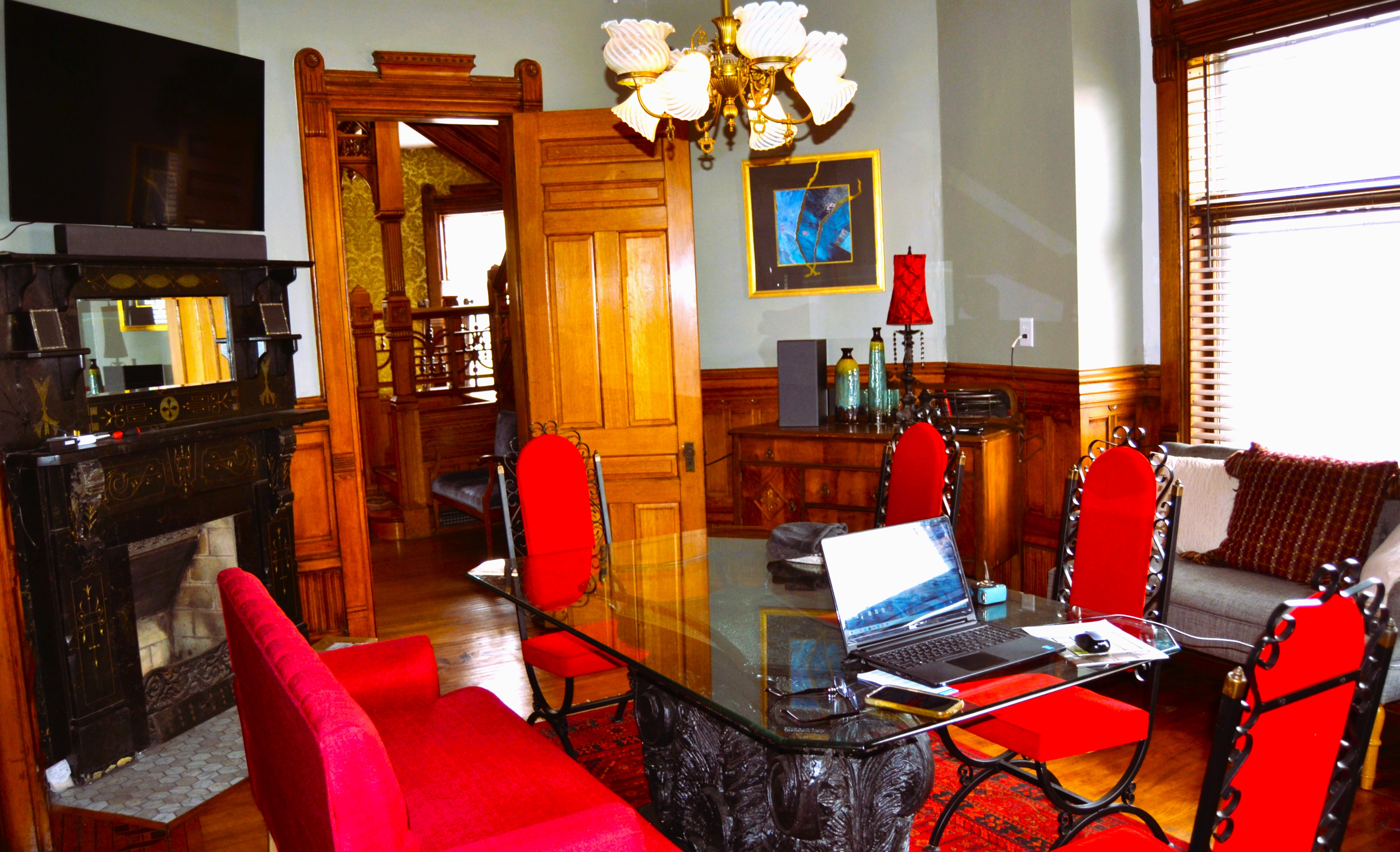Historic dining room at Legg House Inn